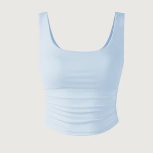 OGL Eco-SkinKiss®2.0 Ruched Sides Square Brami Tank Top - Sky glass